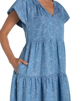 Tiered Flutter Sleeve Dress