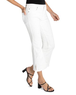 Hannah High Rise Crop Flare Jeans in White Diamond
