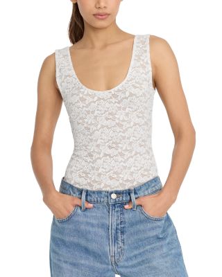 Lace Scoop Tank Bodysuit