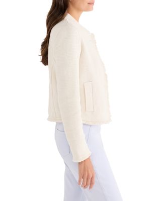 Fringe Mix Knit Bomber Jacket