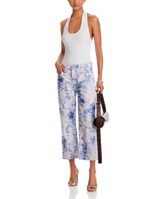 June High Rise Crop Stovepipe Jeans in Ivory Lace