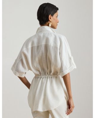 Linen Roll Tab Sleeve Tunic