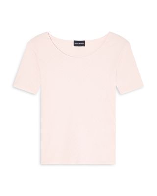 Stretch Jersey Geometric Jacquard Top