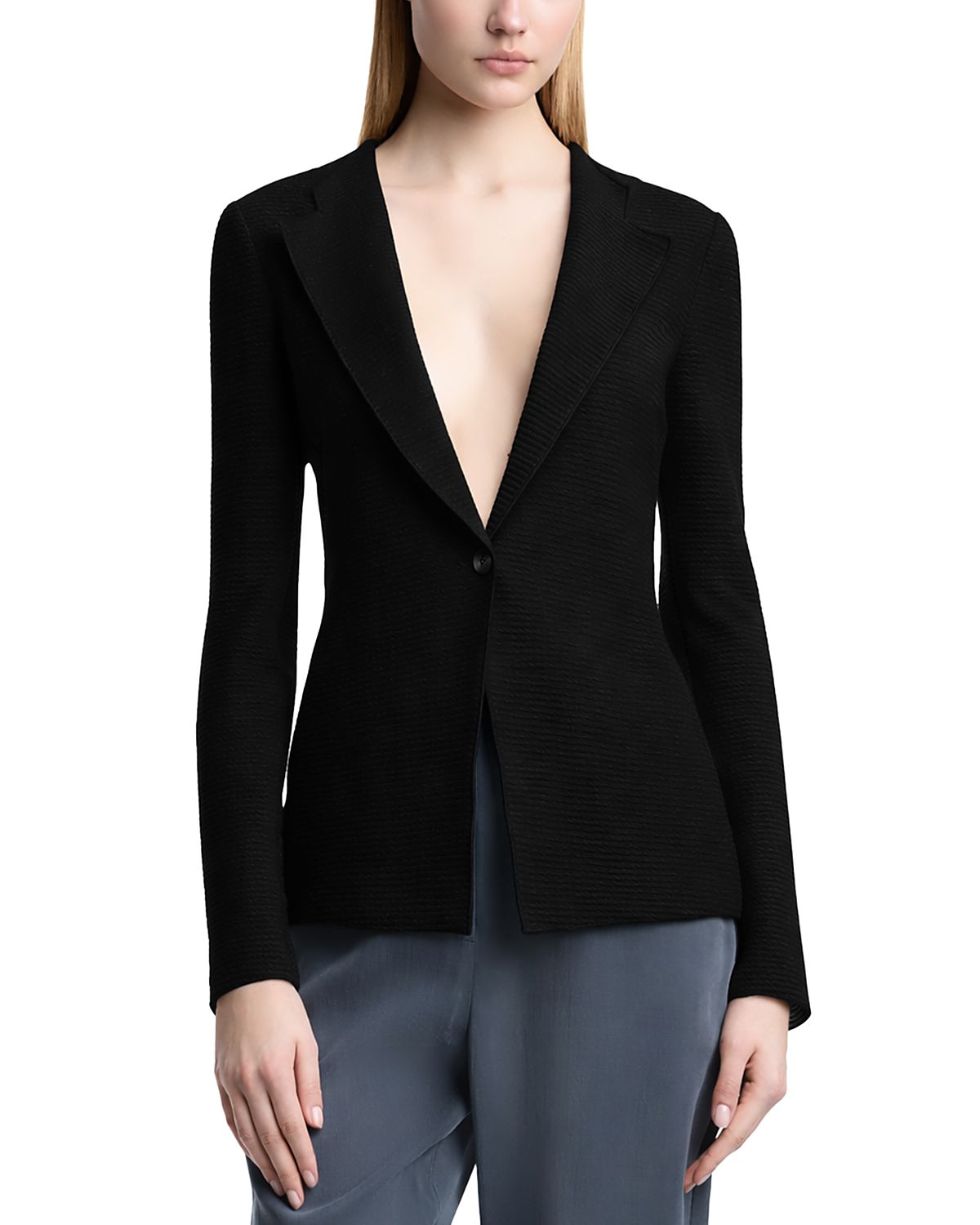 Emporio Armani Ribbed Jersey Blazer