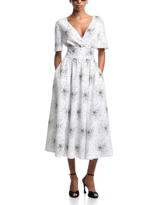 Dot Cluster Short Sleeve Midi Dress