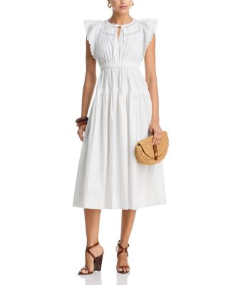 Ruffle Sleeve Midi Dress