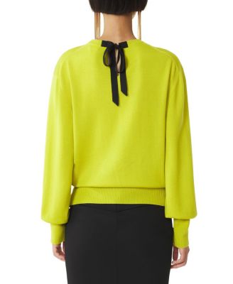 Wool Sweater With Grosgrain Detail