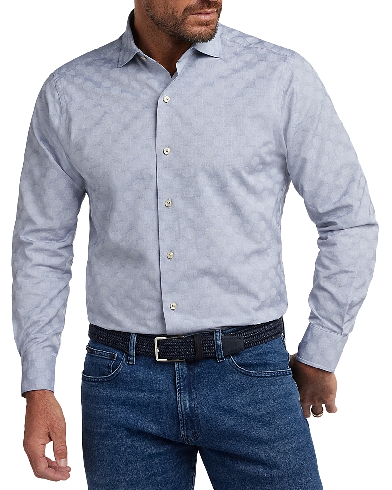 David Donahue Jacquard Dot Shirt