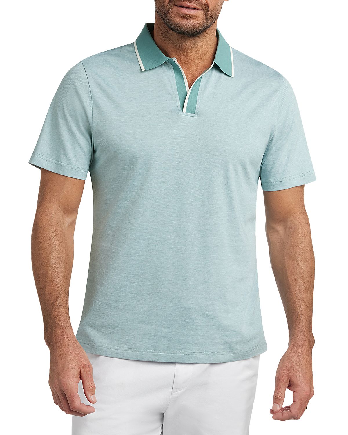 David Donahue Hemingway Cotton Silk Polo Shirt