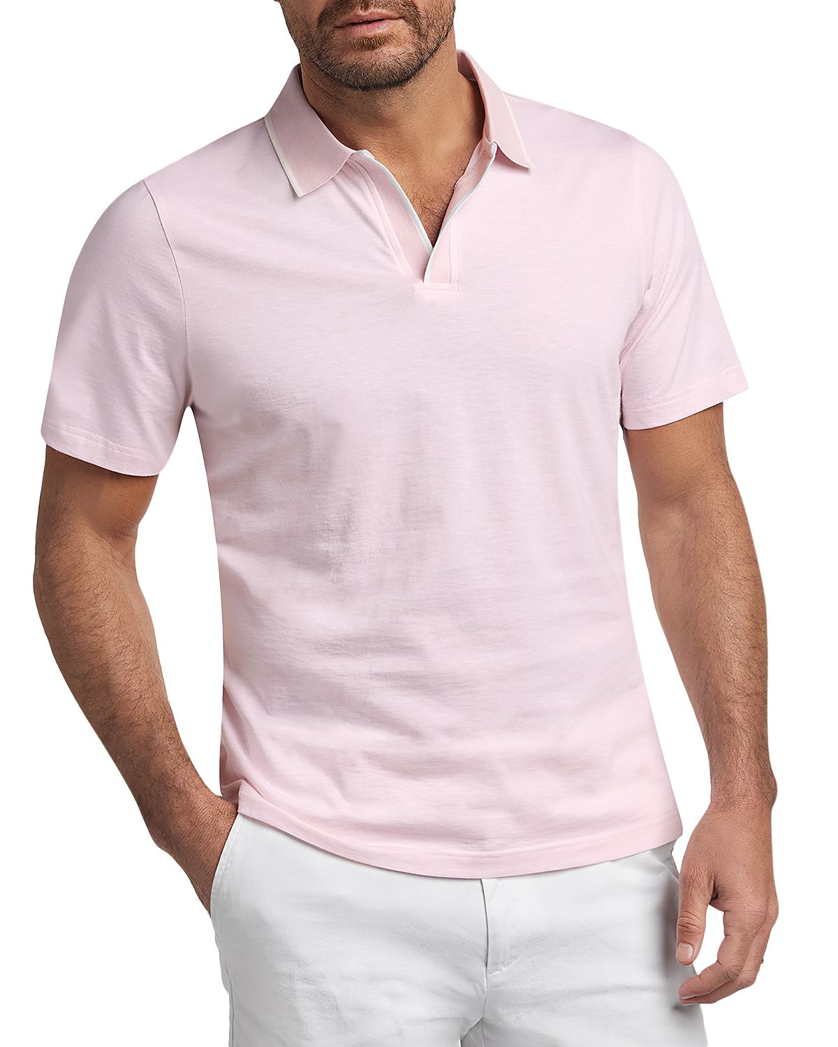 David Donahue Hemingway Cotton Silk Polo Shirt
