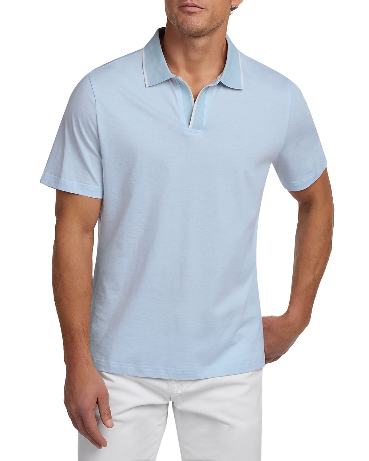 David Donahue Hemingway Cotton Silk Polo Shirt