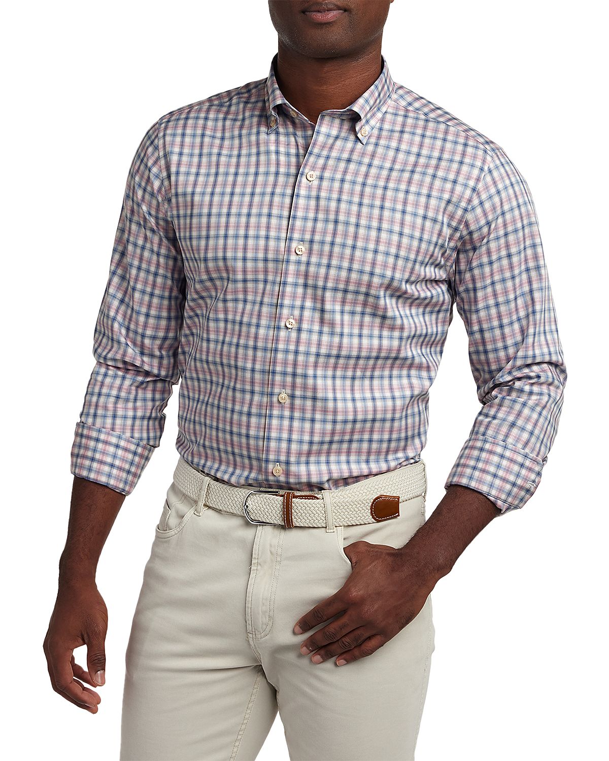 David Donahue Twill Check Shirt