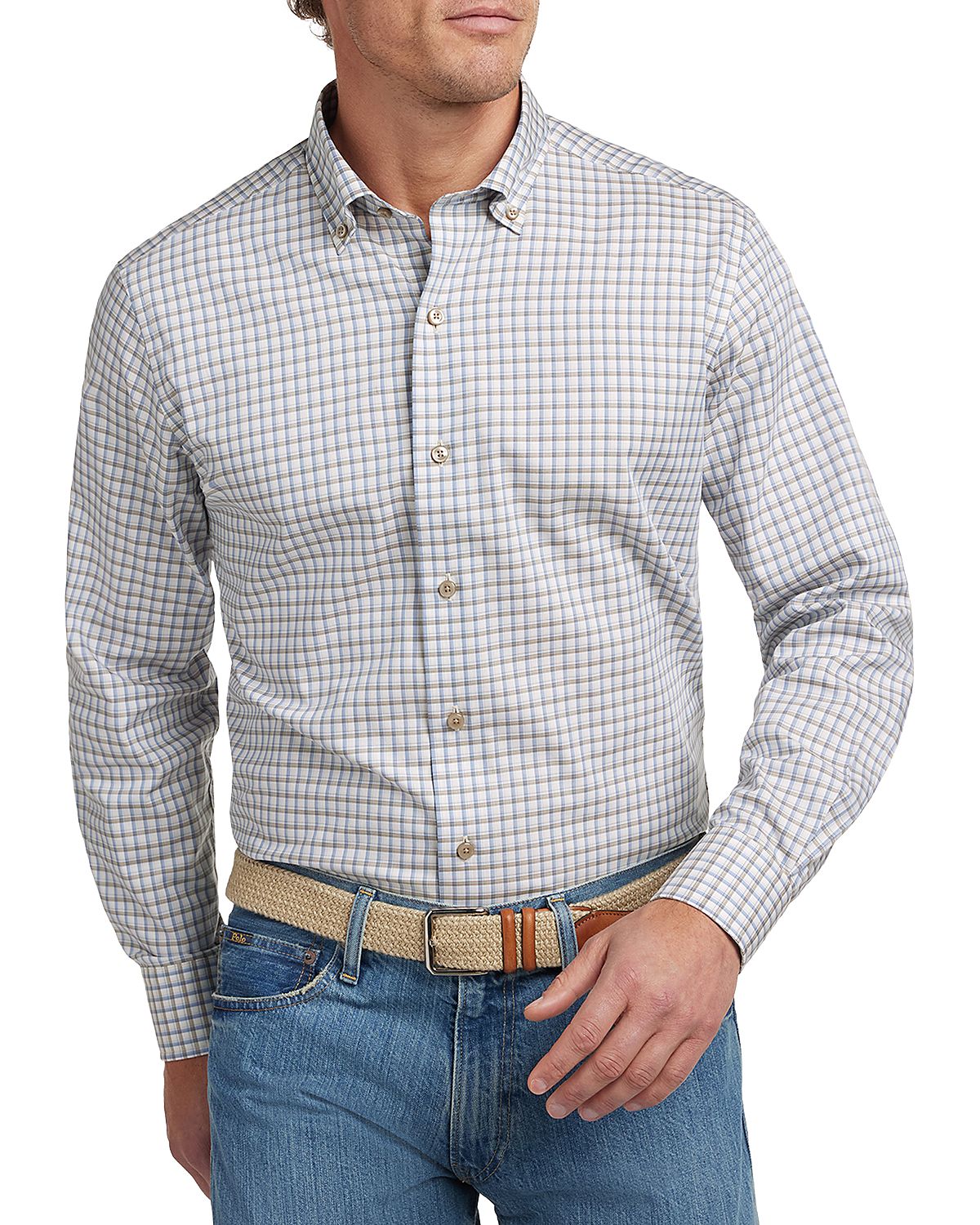 David Donahue Twill Check Shirt