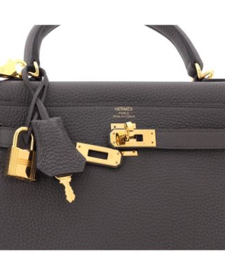 Kelly 25 Handbag Grey Togo with Gold Hardware