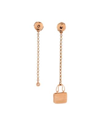 Amulettes Constance Drop Earrings 18K Rose Gold with Diamonds