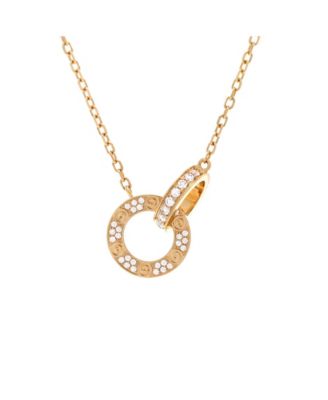 Love Interlocking Pave Necklace 18K Gold and Diamonds ,16"