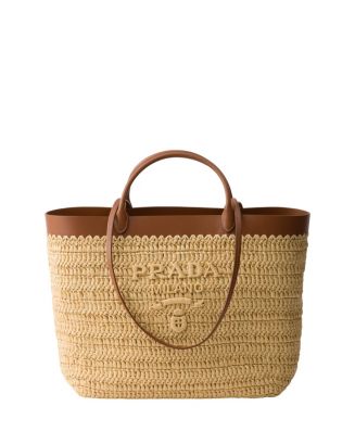 Prada Medium Crochet and Leather Tote Bag | Bloomingdale's Handbags
