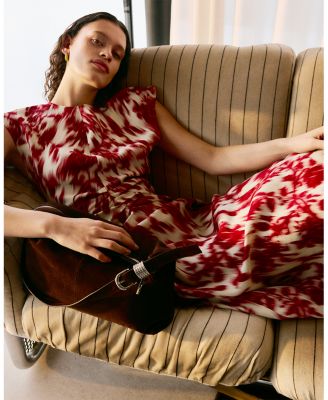 Blurred Floral Crepe Dress