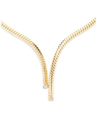 18K Yellow Gold Trisolina Diamond Pav&eacute; Necklace, 6.5"