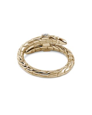 14K Yellow Gold Spear Diamond Wrap Bypass Ring