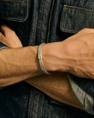 Sterling Silver Icon Woven Chain Link Bracelet, 7.5mm