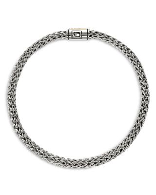 14K Yellow Gold & Sterling Silver Icon Woven Link Chain Bracelet, 5mm