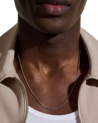 Sterling Silver Chain Box Link Necklace, 26"