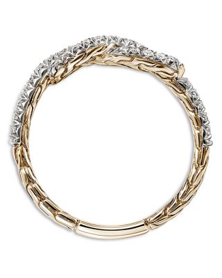 14K Yellow & White Gold Love Knot Diamond Statement Ring