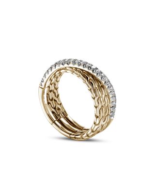 14K Yellow Gold JH Essential Diamond Crossover Ring
