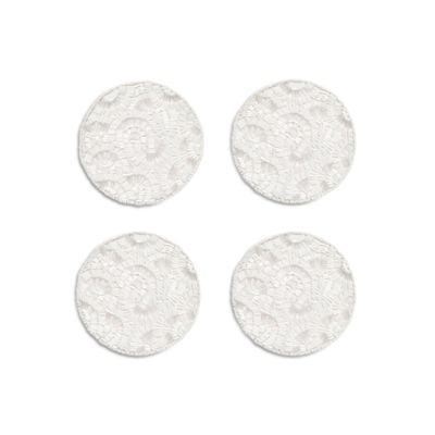 Lune Drink Coasters in White, Gift Set of 4