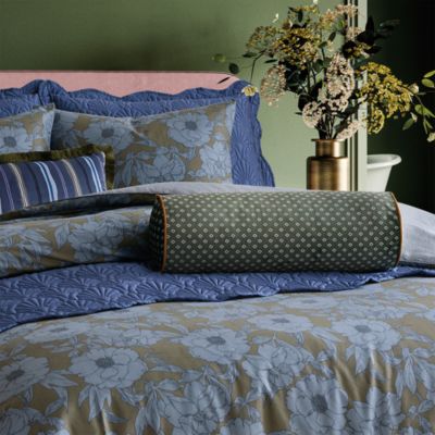 Diamond Printed Velvet Bolster Decorative Pillow, 8" x 24"