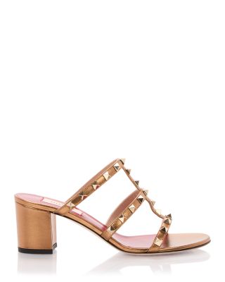 Women's Rockstud Block Heel Slide Sandals