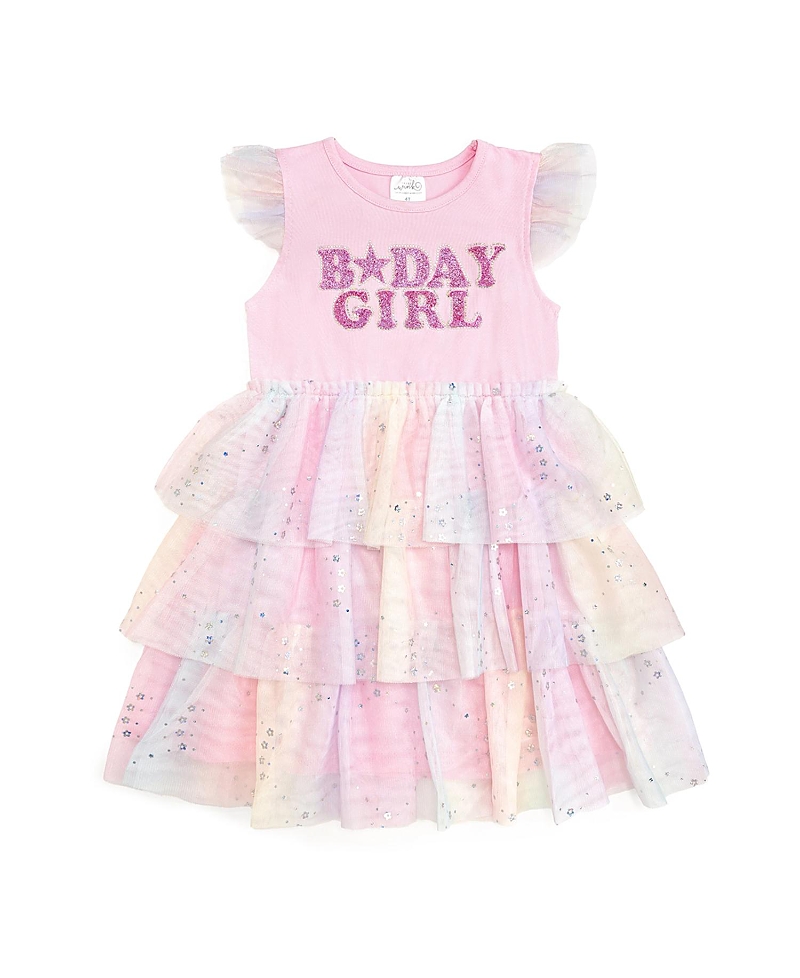 Sweet Wink Girls' Birthday Girl Fairy Dust Short Sleeve Tutu Dress - Little Kid