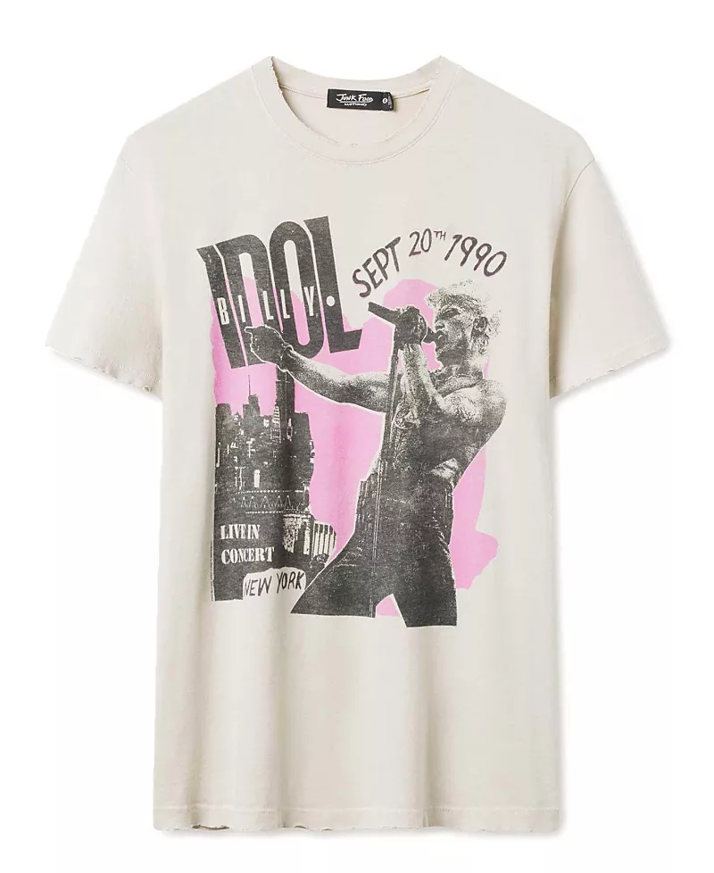 Junk Food Clothing Unisex Billy Idol 1990 Vintage Tee