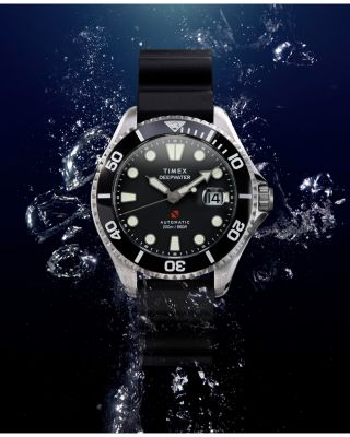 Deepwater Meridian 200 Automatic HNBR Rubber Strap Watch, 44mm