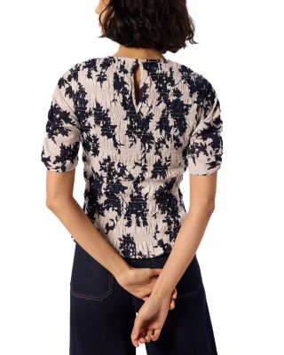 Shadow Floral Shirred Top