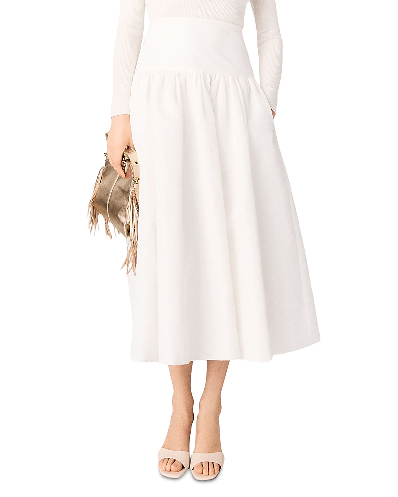 Maje Long Taffeta Skirt