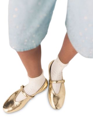 Women's Metallic Leather Ballet Flats