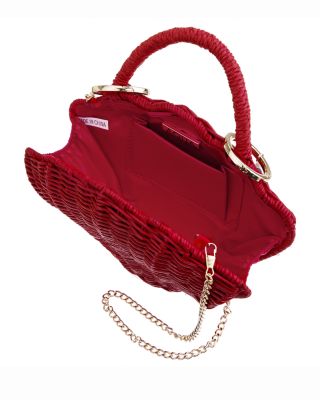 Small Shell Shaped Rattan Clutch - Exclusive 