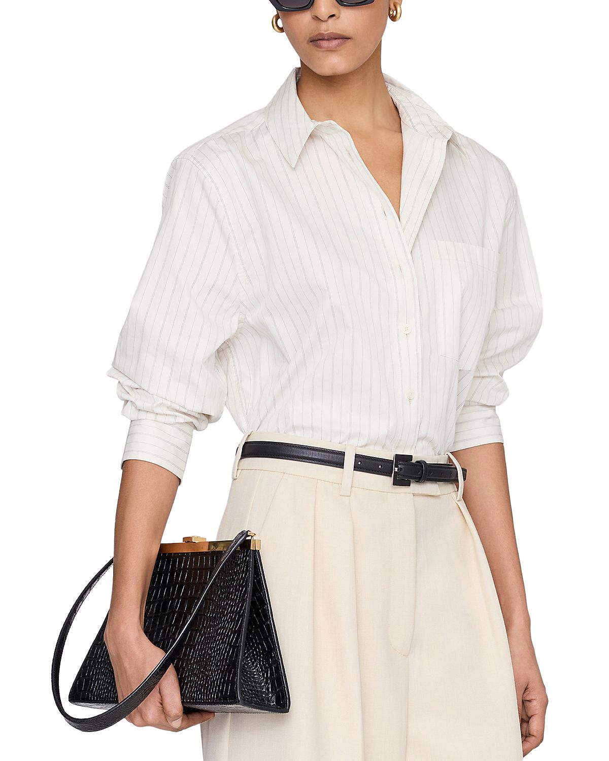 Anine Bing Essie Cropped Shirt