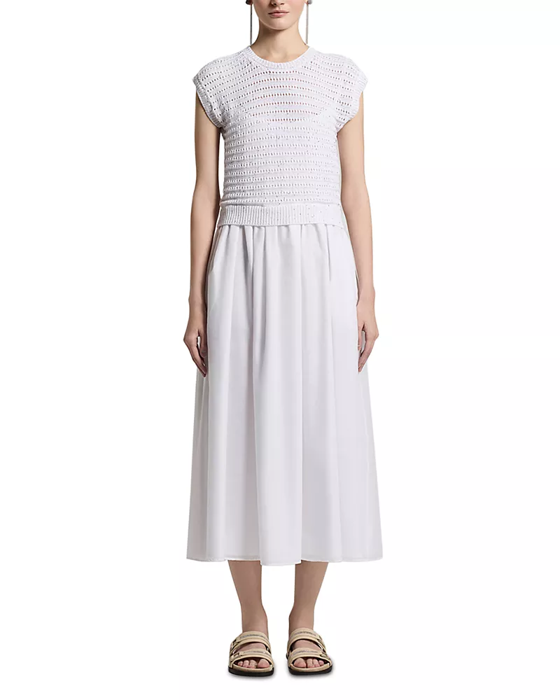 Peserico Bi Material Cotton Blend Dress