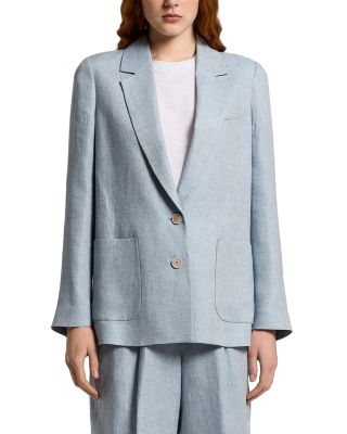 Single Breasted Linen Gabardine Blazer