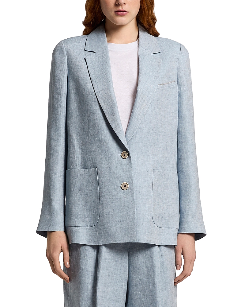 Peserico Single Breasted Linen Gabardine Blazer