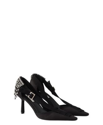 Women's Canvas Pumps with Crystals