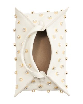 Mini Crystal Embellished Leather Handbag