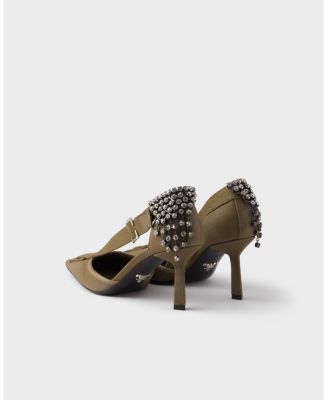 Women's Canvas Pumps with Crystals