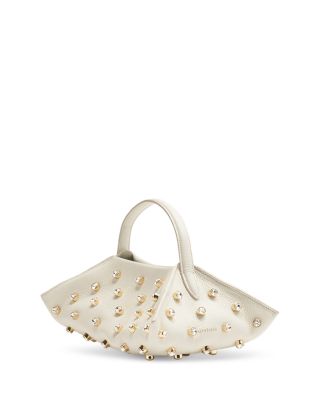Mini Crystal Embellished Leather Handbag