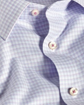 Slim Fit Stretch Twill Check Dress Shirt