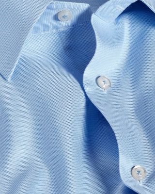 Trim Fit Silk Blend Twill Solid Dress Shirt