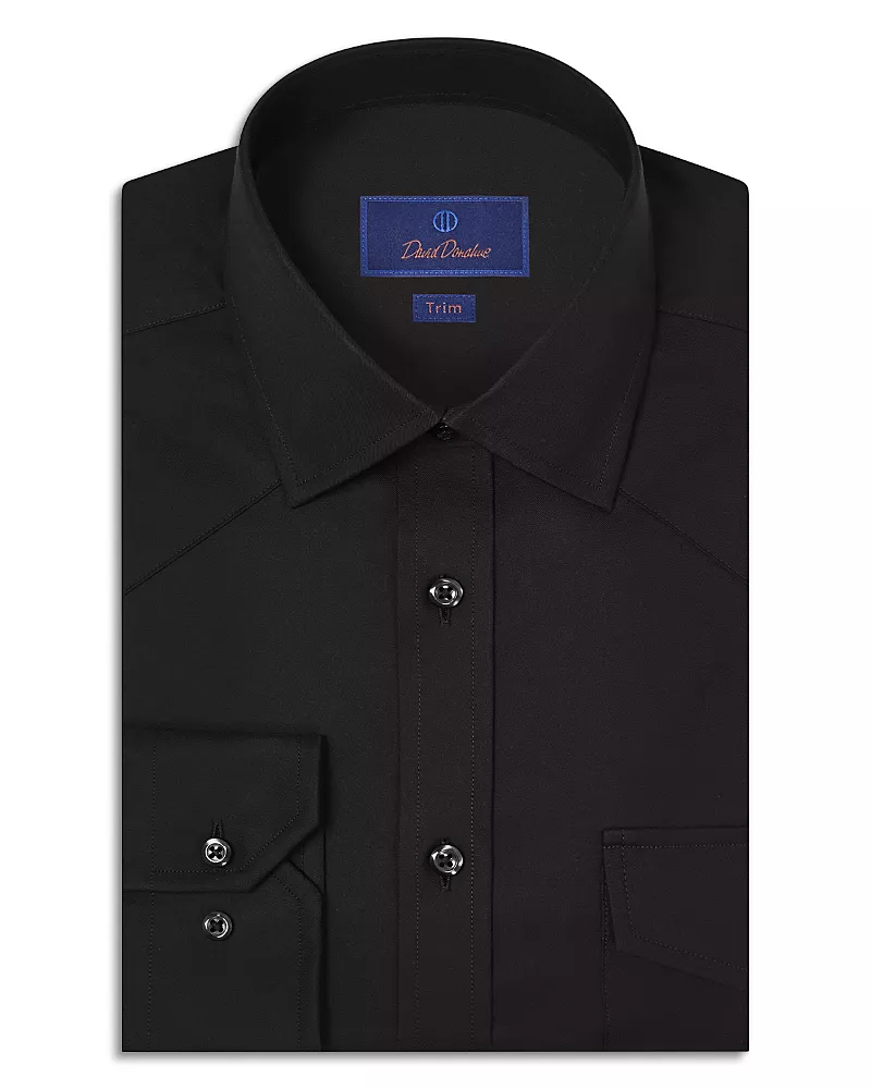 David Donahue Trim Fit Twill Western Shirt